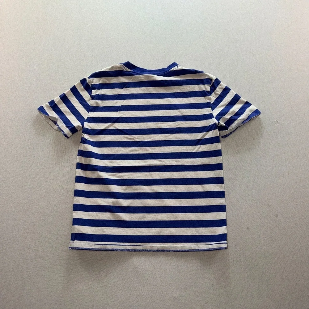 Old Navy Trademark T-Shirt Reissue Modern Boys L Blue Striped Crew Neck